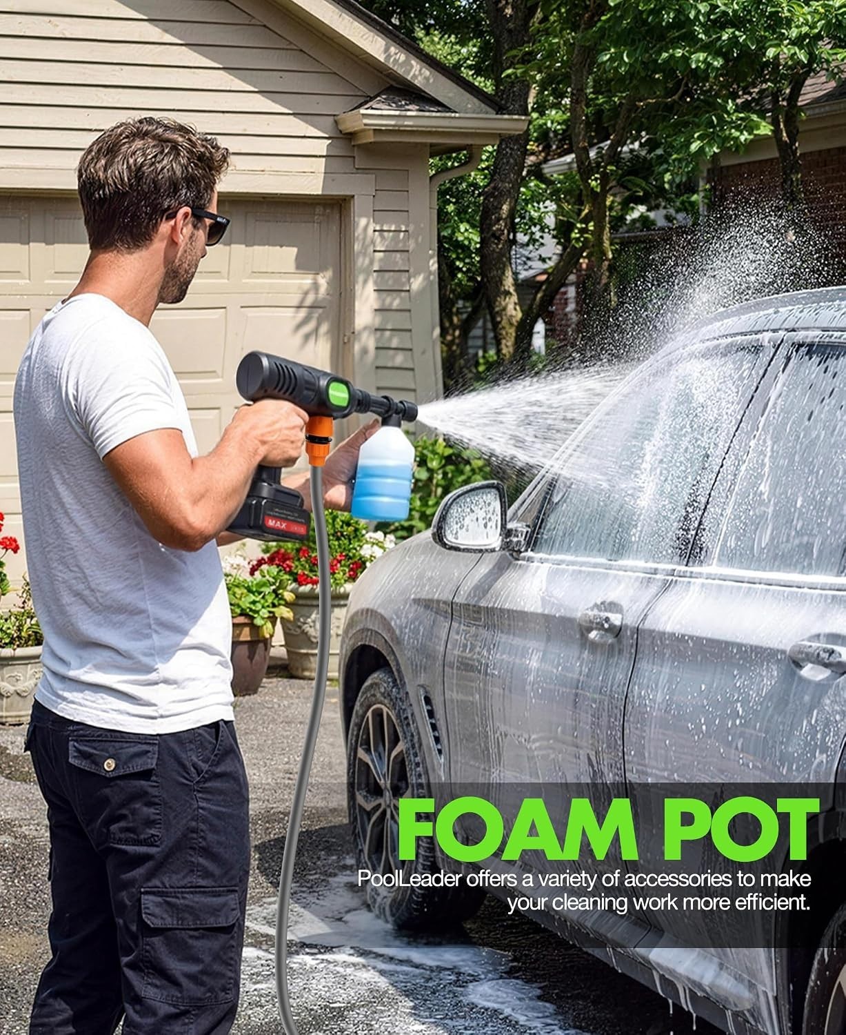 Versatile Cordless Vehicle Cleaner with Built-In Hose – Perfect for Outdoors