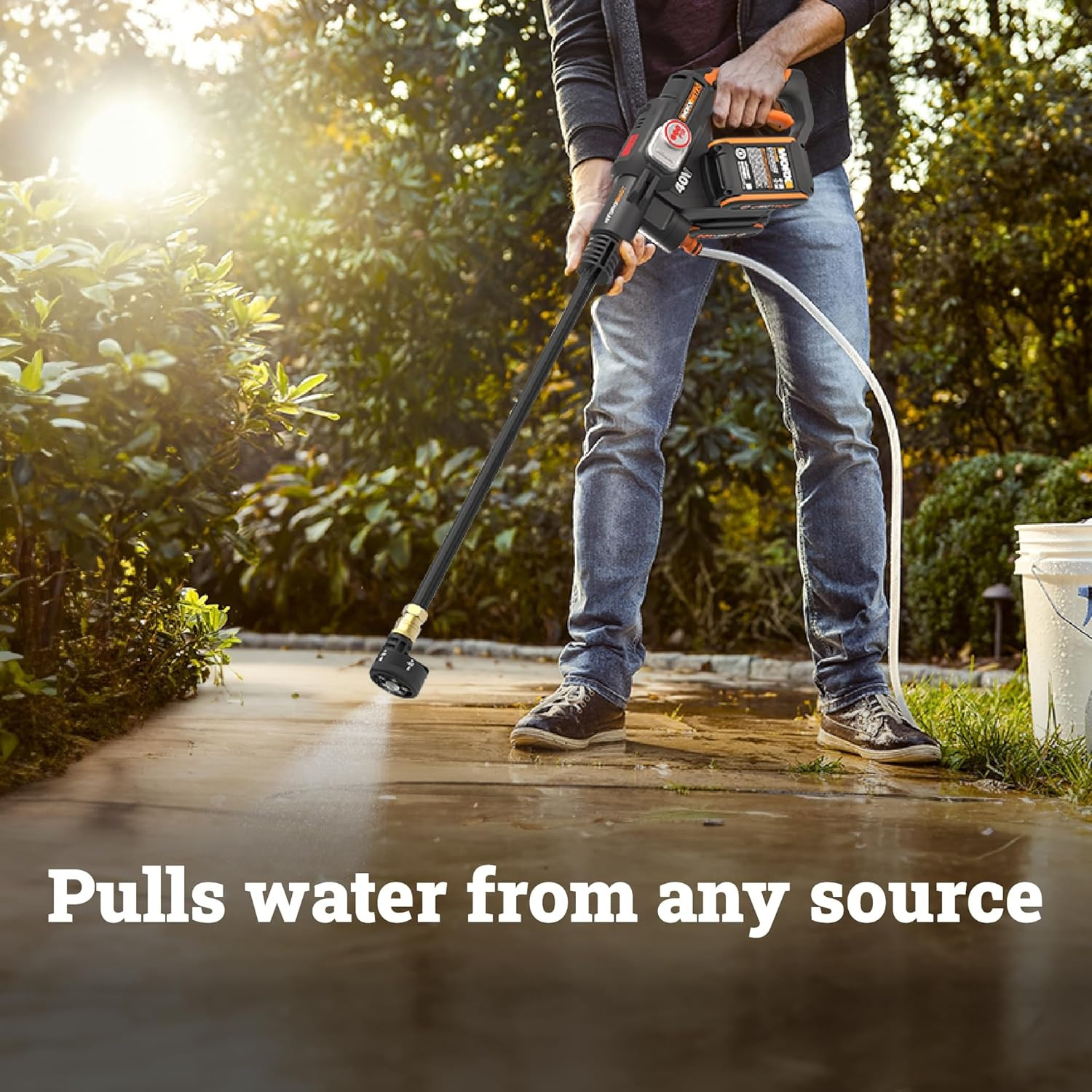 40V Hydroshot Portable Power Cleaner, 800 PSI with 5-In-1 Nozzle