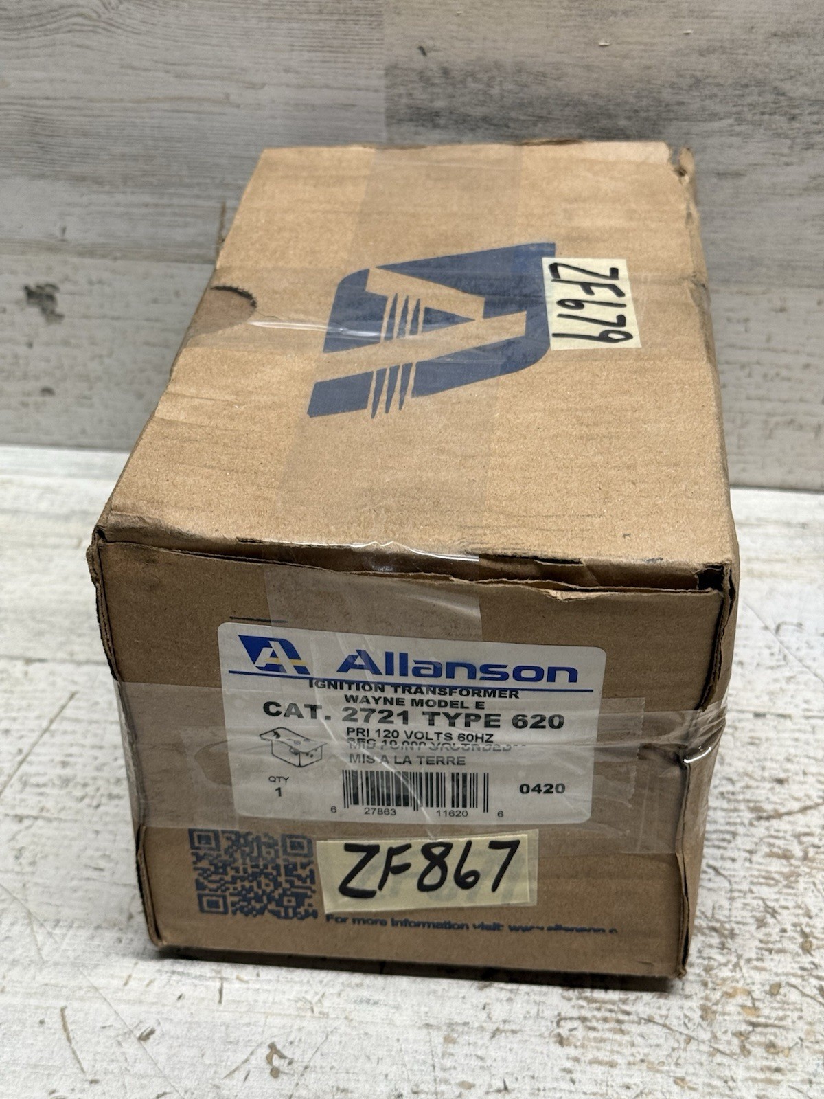 Allanson Burner Transformer 2721 – 620, Wayne Model E, 120V New