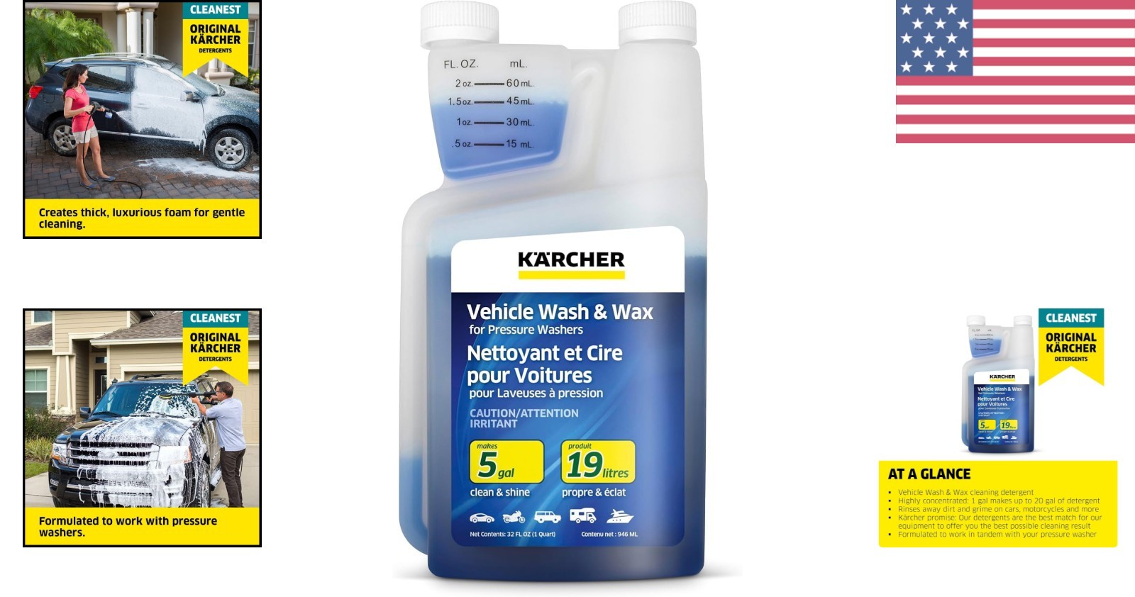 Professional Pressure Washer Car Wash Soap – 32 Fl Oz, Cleans Multiple Surfaces