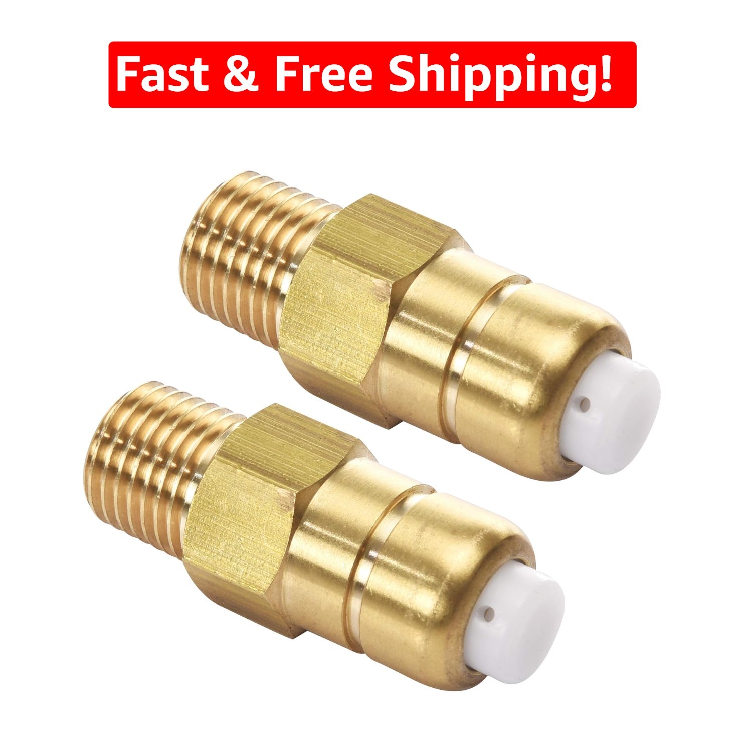 Thermal Relief Valve for Pressure Washer Pumps – 1/4 Inch NPT – 200 PSI, 2 Pack