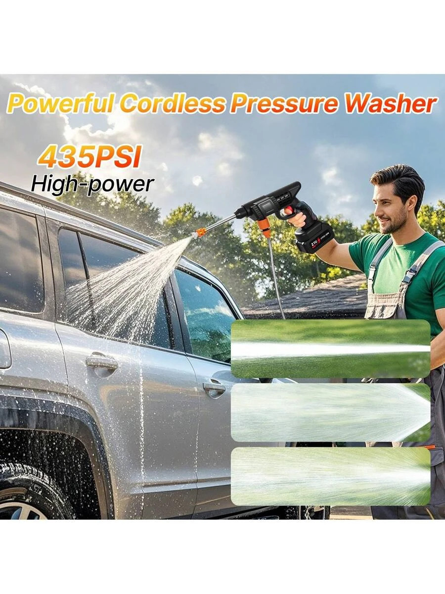 NEW Cordless Pressure Washer 3-In-1 Nozzle 435PSI FREE SHIPPING