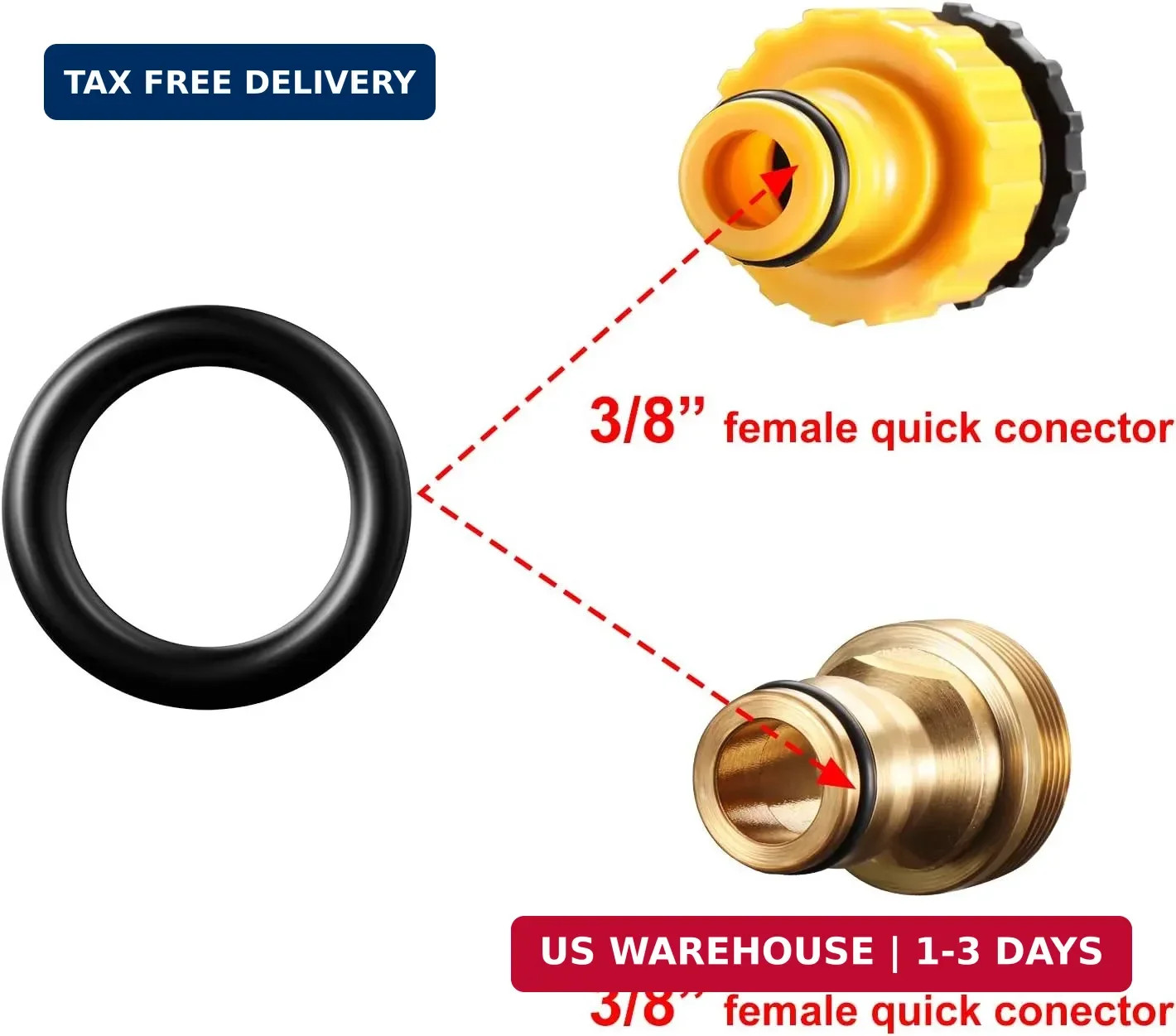 Tatuo 50 Pieces Power Pressure Washer O-Rings Replacement for 1/4 inch, 3/8 inch
