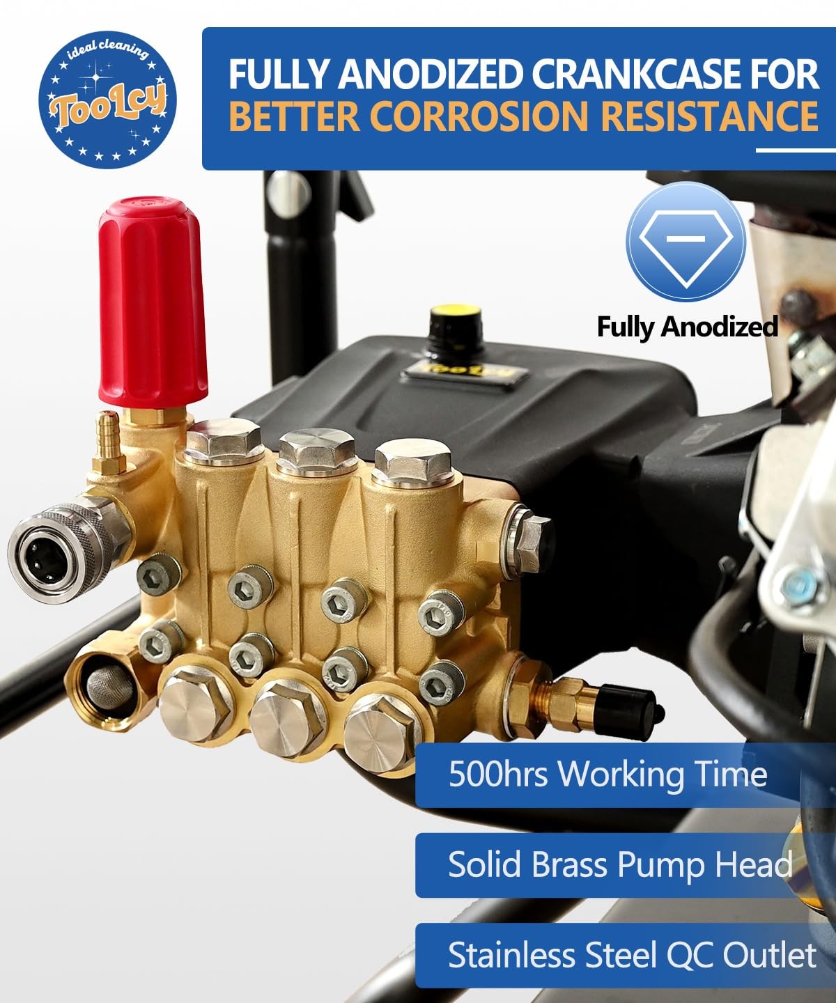 Pressure Washer Pump 4400 PSI 4.2 GPM 1″ Shaft Horizontal Gas Power