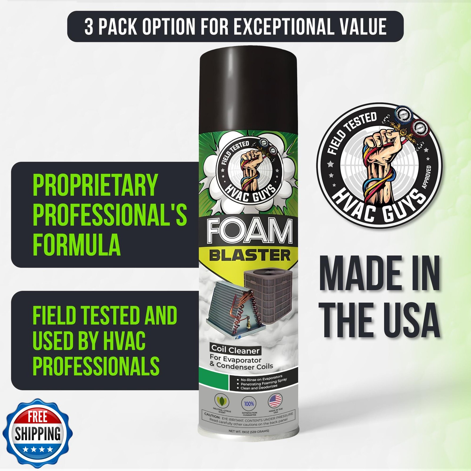 Leak Saver Foam Blaster AC Coil Cleaner for AC Unit | No Rinse Formula for Ev