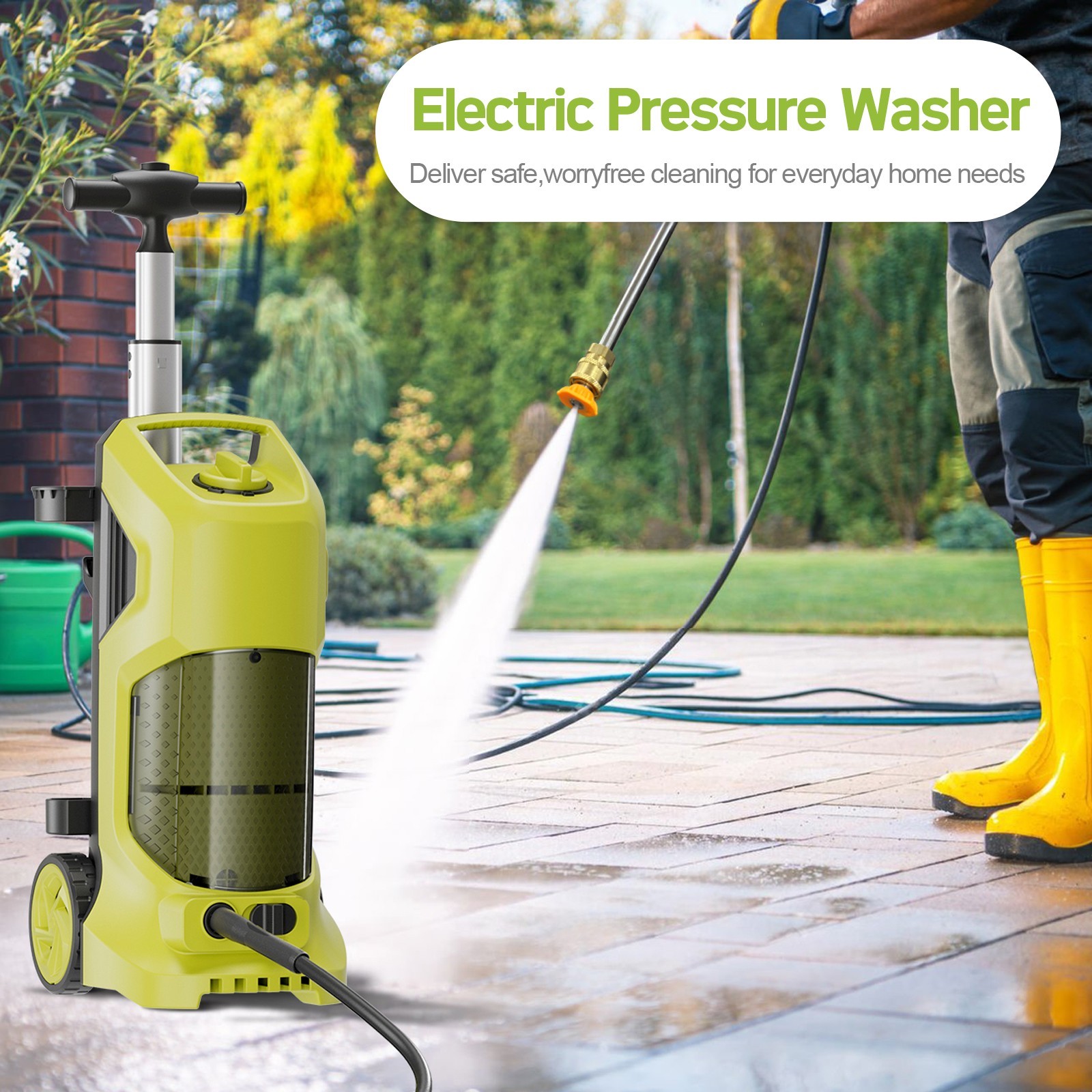 Pressure Washer 4200PSI 3.6GPM, Foam Cannon, Stainless Steel Lance, for Car