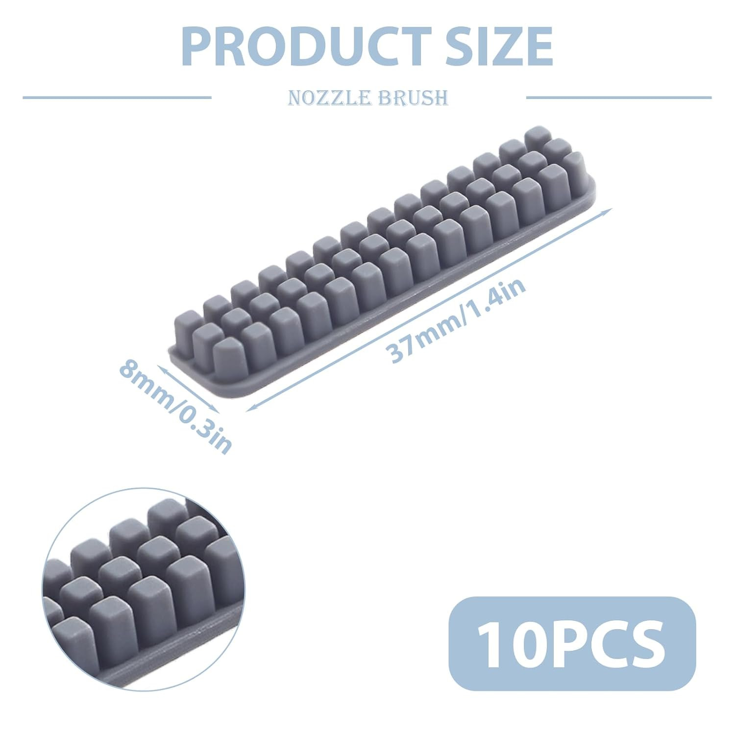 10 Pcs Nozzle Brush Replacement for Bambu Lab A1 Silicone Nozzle Wiper 3D Printe