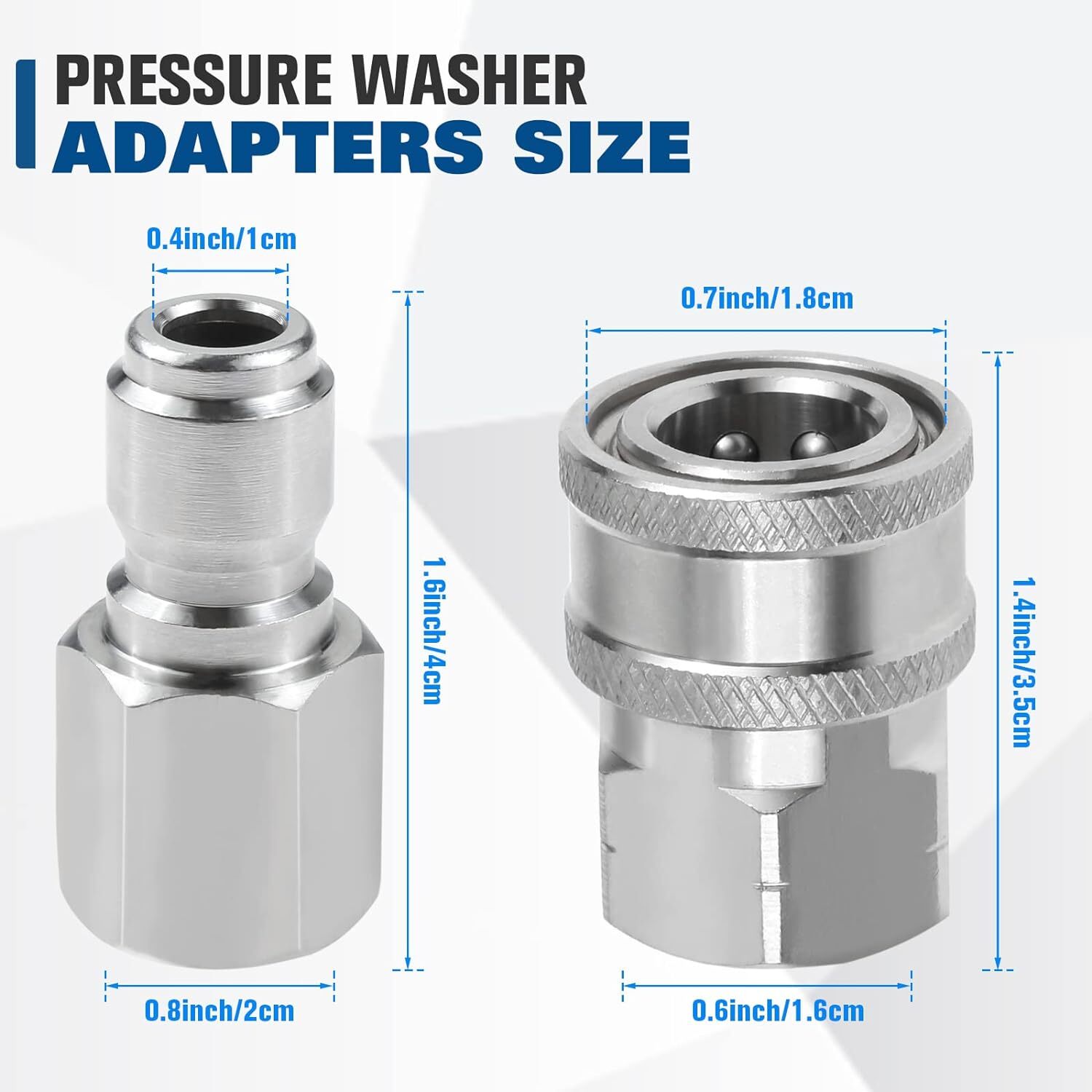4Pcs NPT 3/8 Inch Stainless Steel Male And Female Quick Connector Kit Pressure