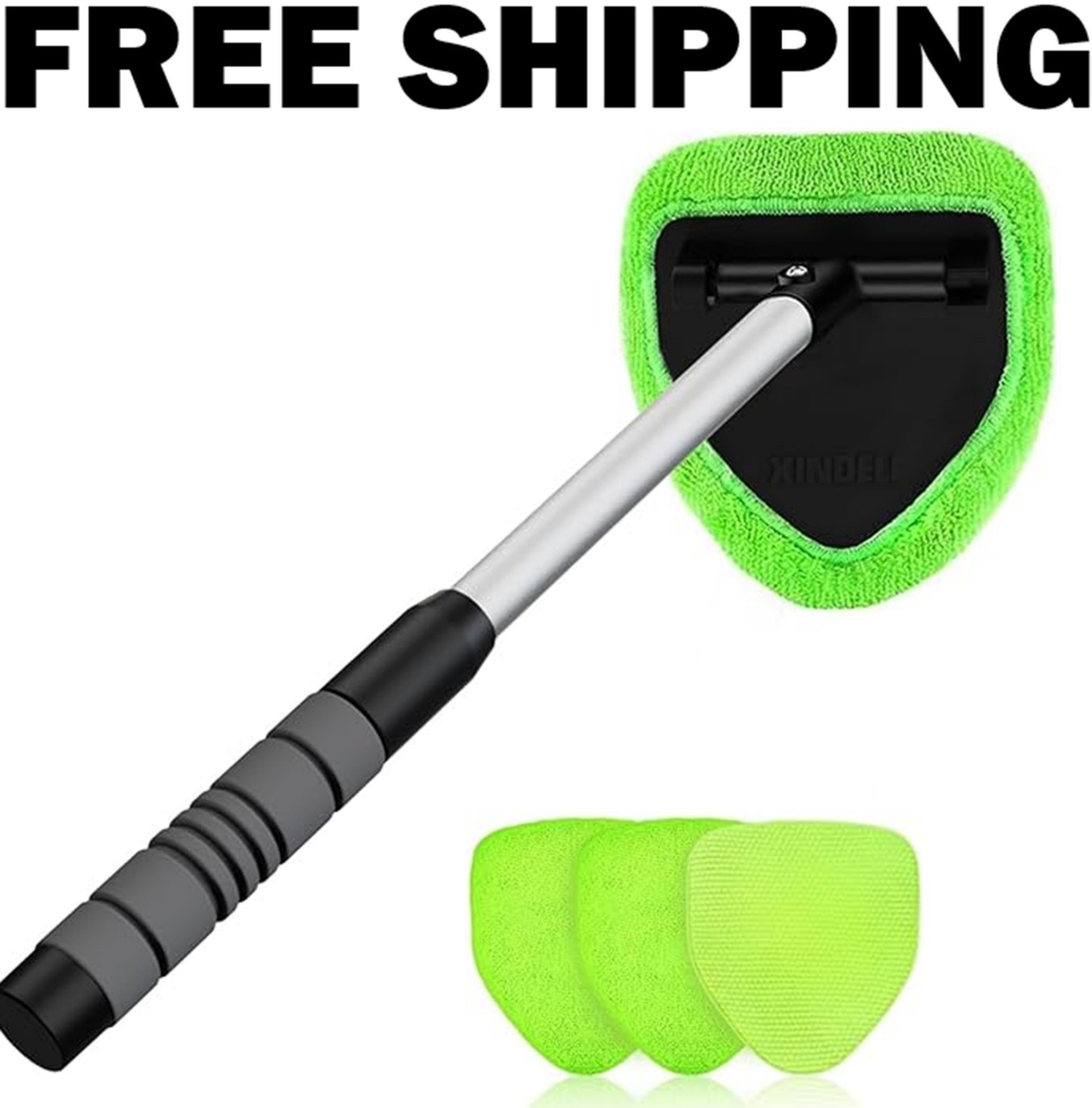 XINDELL Windshield Cleaner Tool – Car Interior Window Cleaning 19in, Green