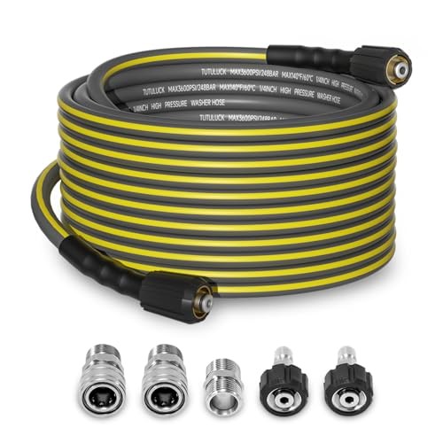Flexible Pressure Washer Hose 1/4” Kink Resistant 3600 PSI Power Washer 50FT
