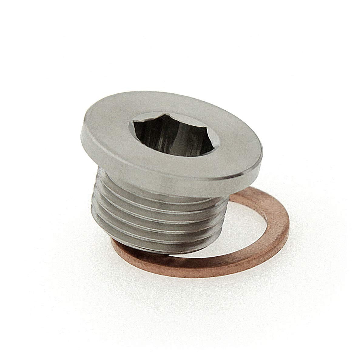 M18 x 1.5 Stainless Steel 316 Slim Round Head Allen Key Slotted Plug Washer