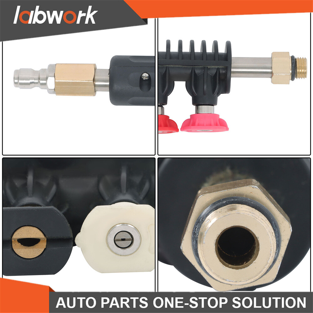 Labwork High Pressure Washer Gun Extension Wand Lance Gutter Cleaner Nozzles Kit