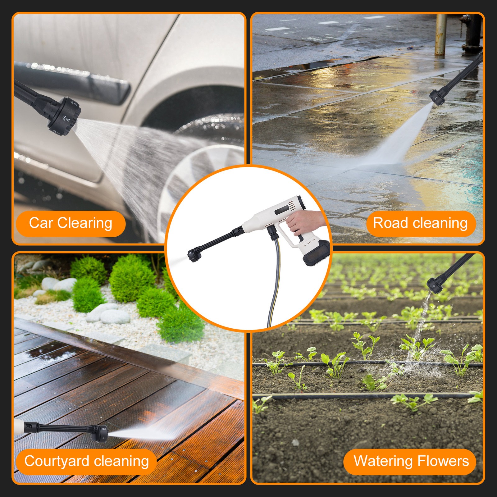 Pressure Washer 2.4MPa High-pressure Water Brushless Motor 3 Speed