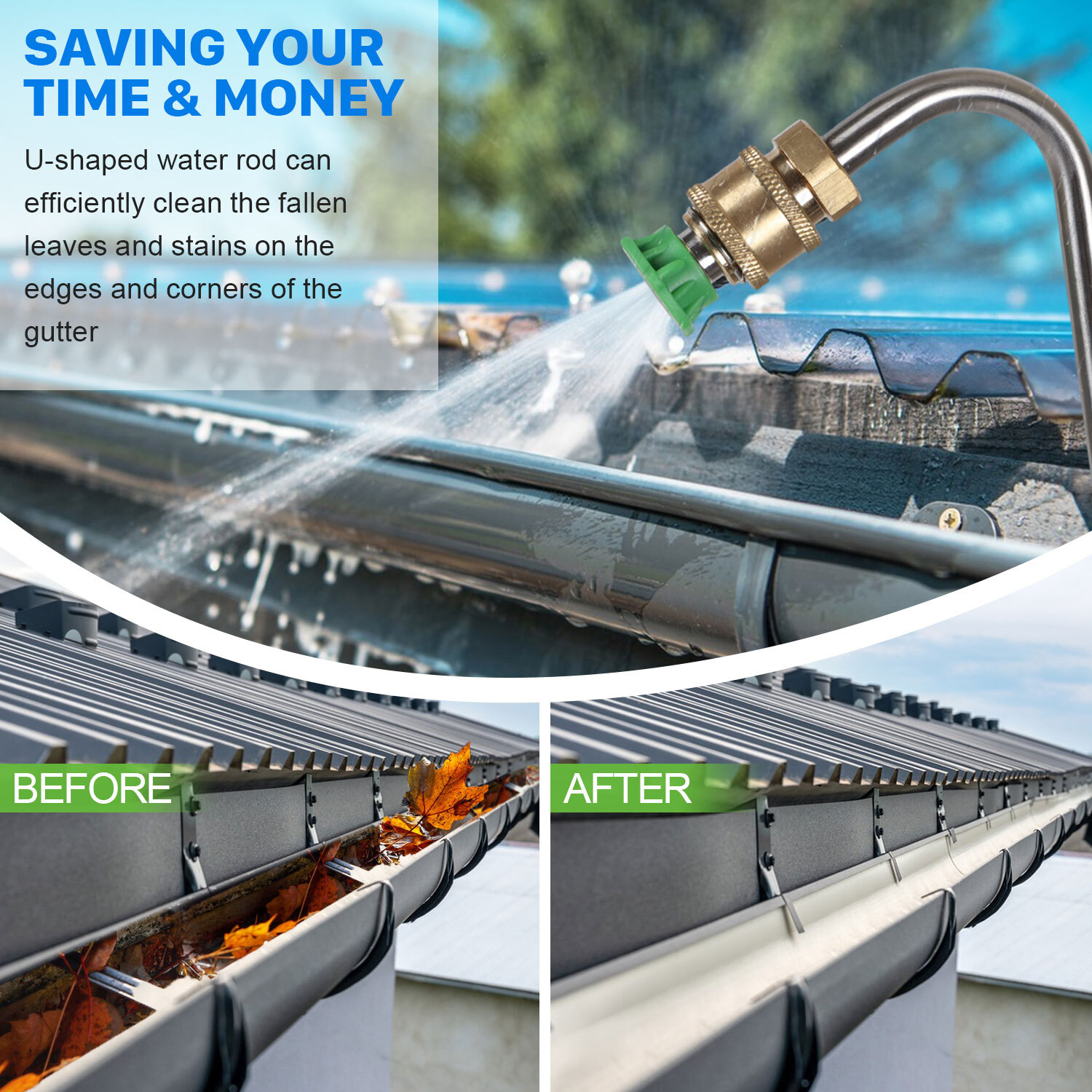 4000PSI High Pressure Washer Extension Wand Replace Lance Gutter Cleaner Nozzle