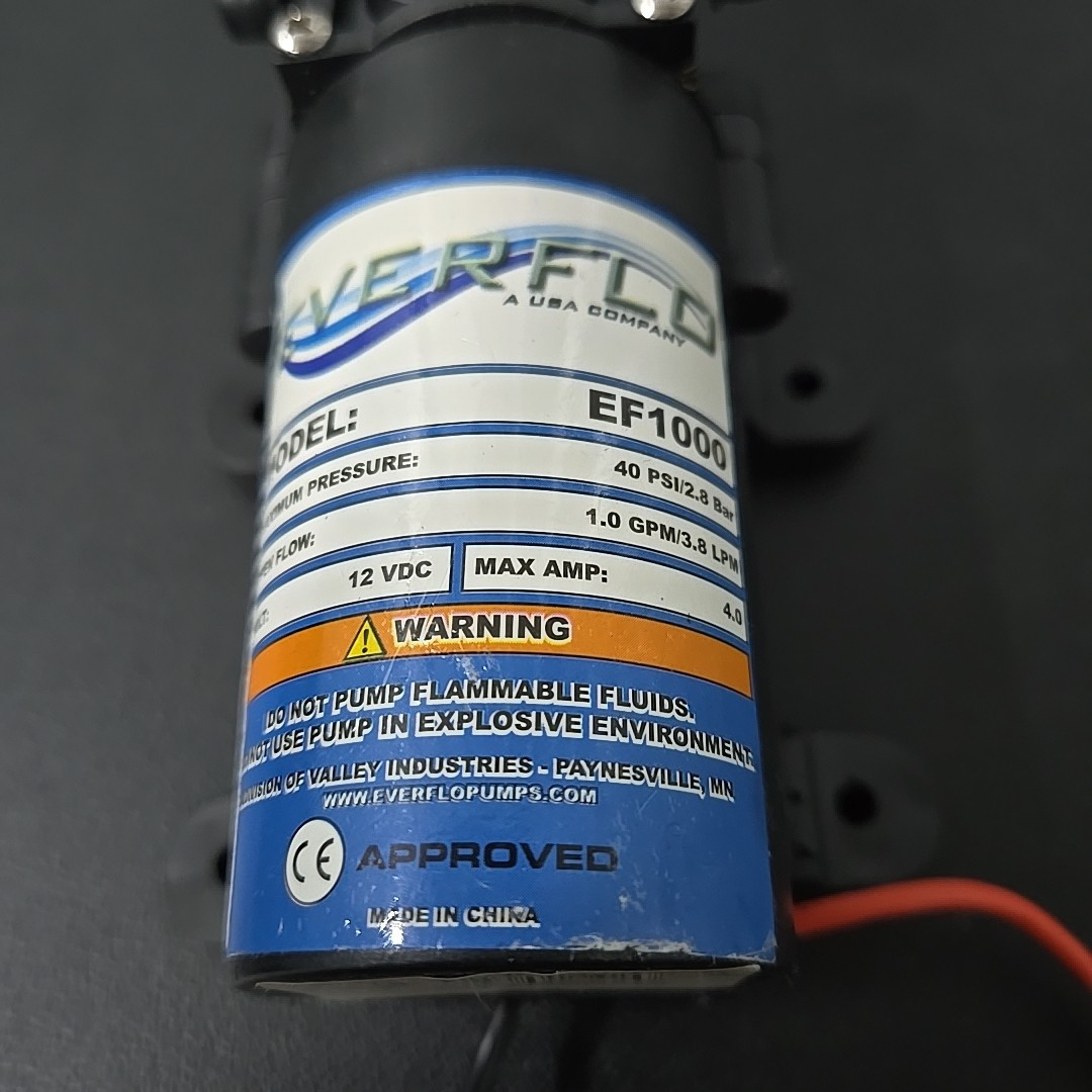 Everflo 1.0 GPM, 12V, Max 40 PSI Diaphragm Pump EF1000, EF1000-BOX, EF1000BOX