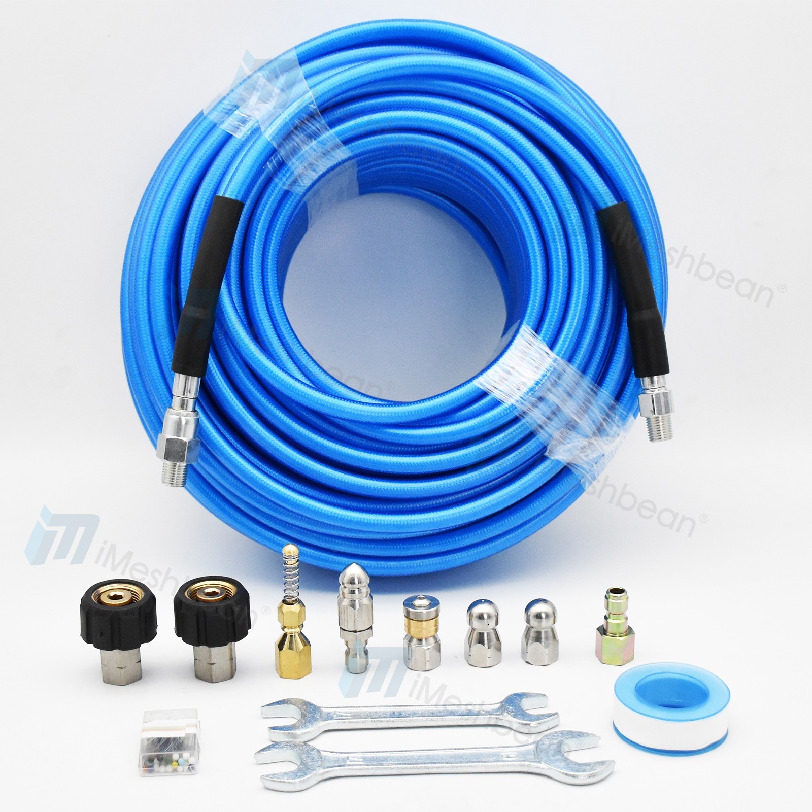 Sewer Jetter Kit for Pressure Washer 50FT 1/4″ M-NPT Drain Cleaner Hose 5800PSI