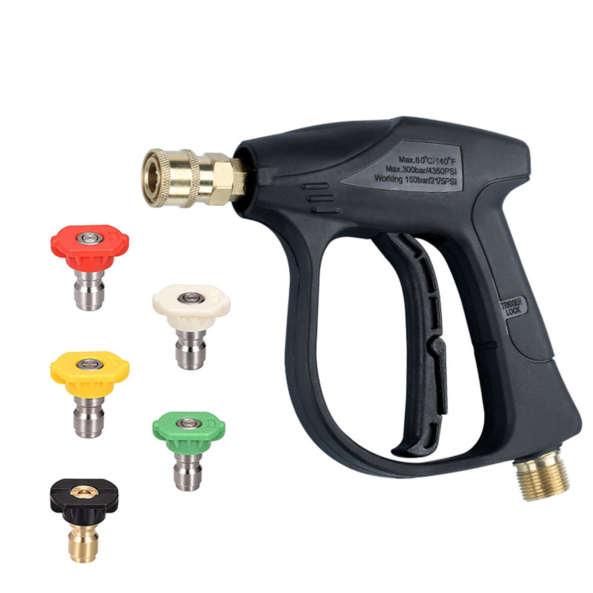 High pressure 4350 psi car powered spray gun + 5 color spray gun car wash gun