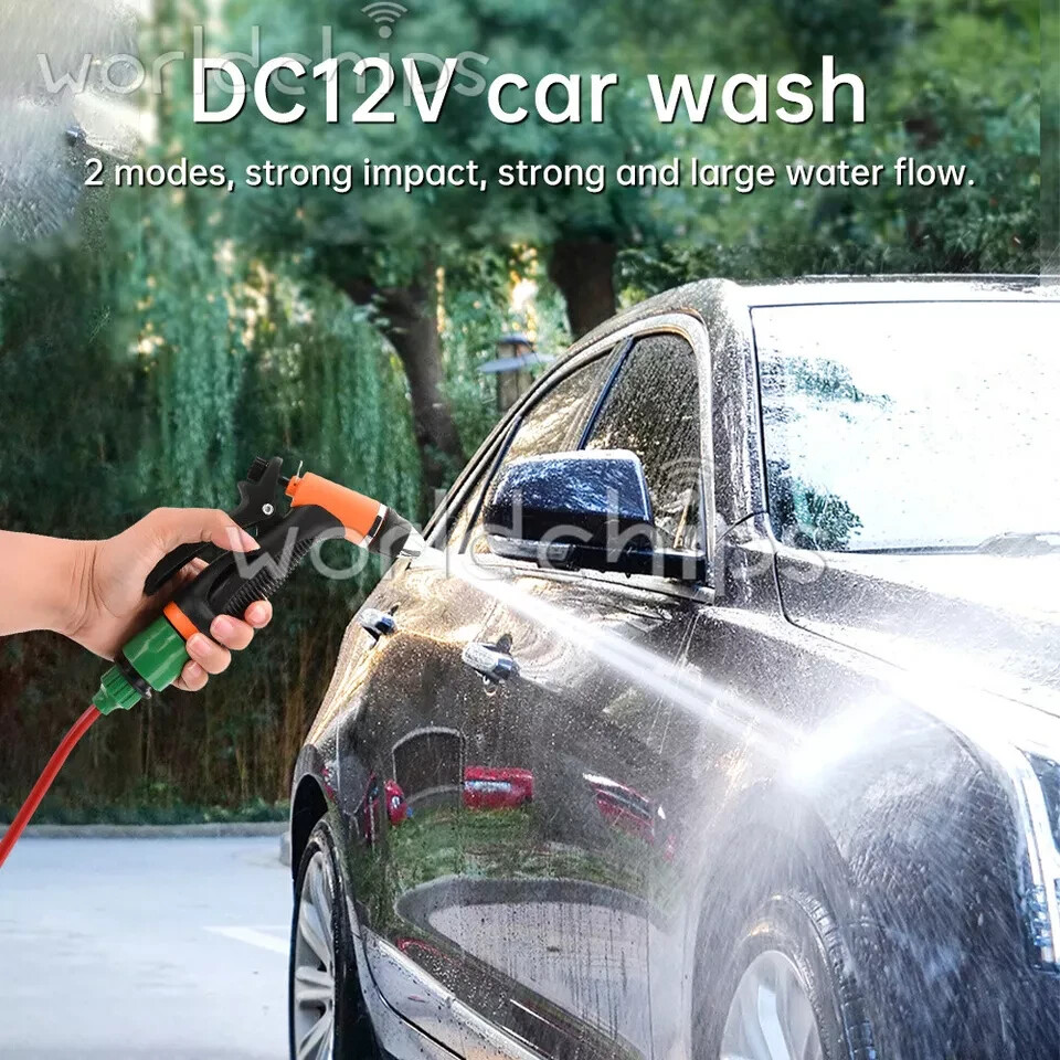 DC12V Self-Priming Portable High Pressure Car Washer Water Pump Kit Adjustable