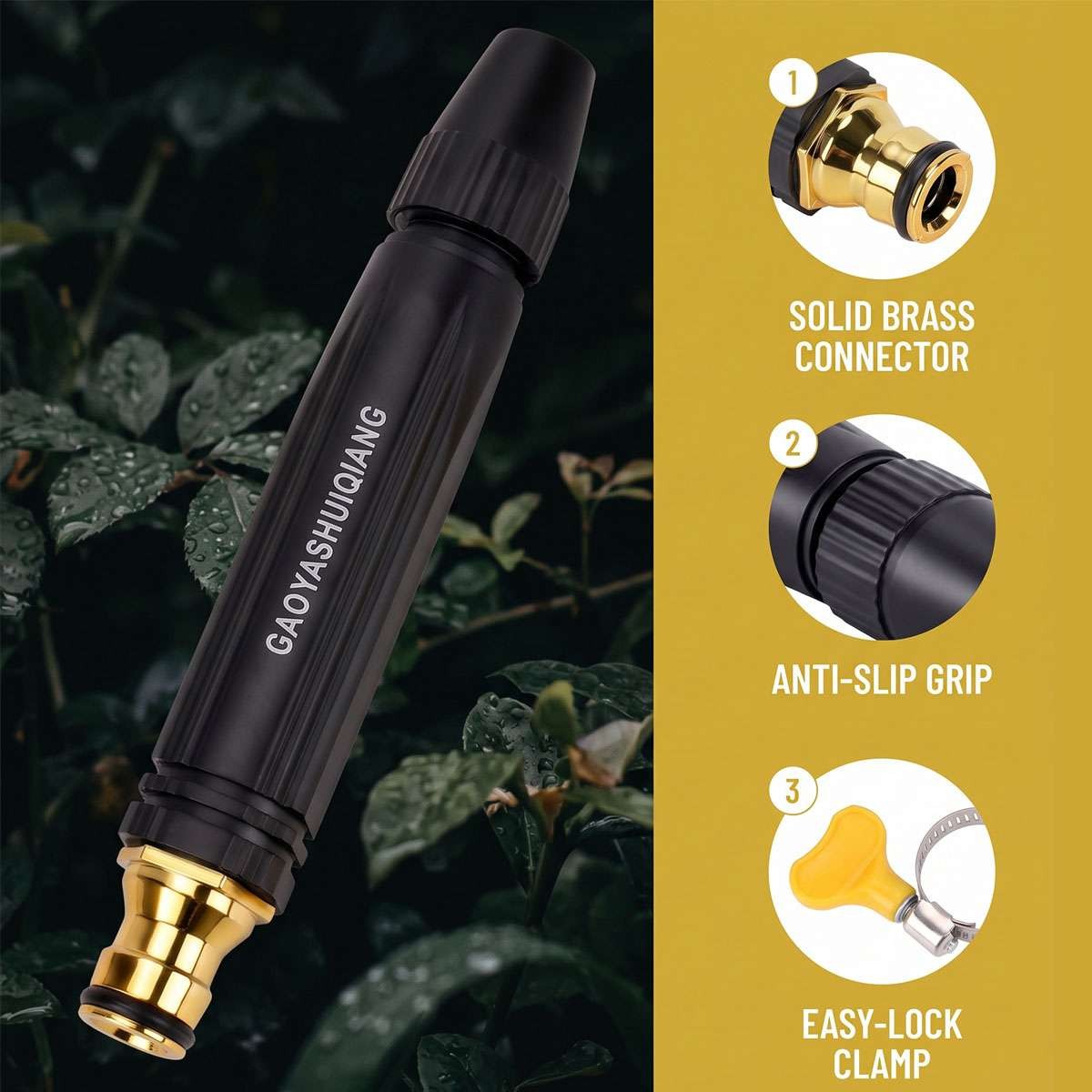 High Pressure Water Gun Hose Nozzle Spray for Car Wash Garden Pressure Booster
