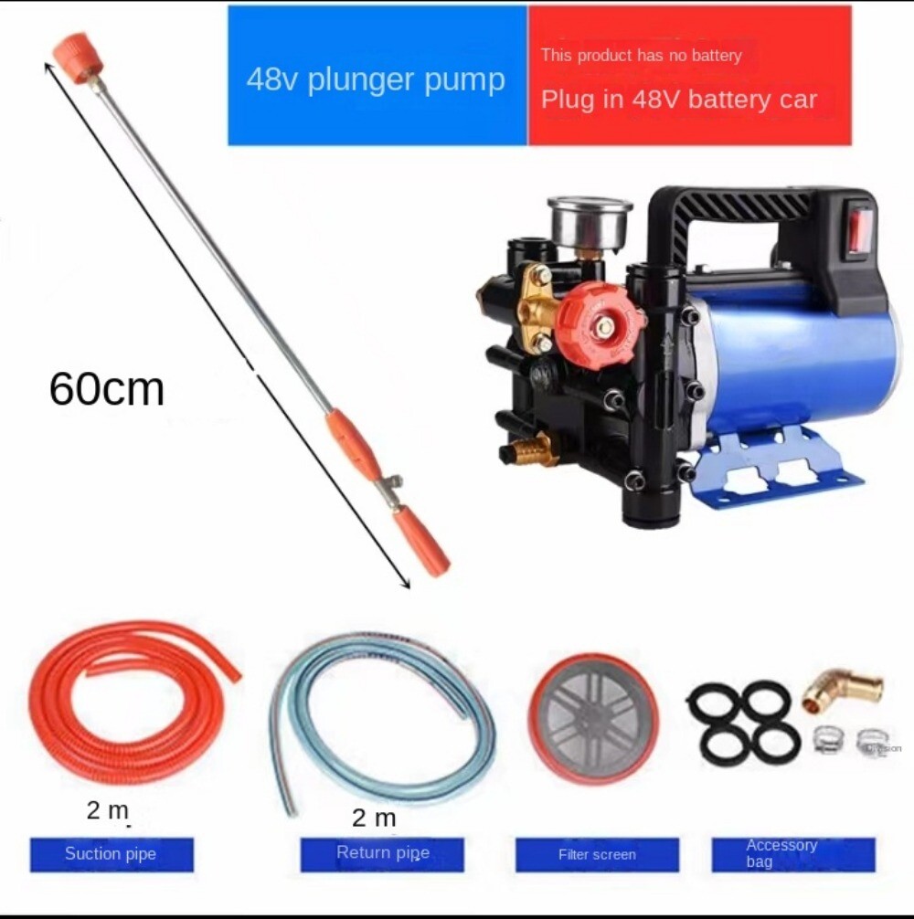 Portable Plunger Pump 200W12V/24V/48V/60V/220V Electric Sprayer Double Cylinder