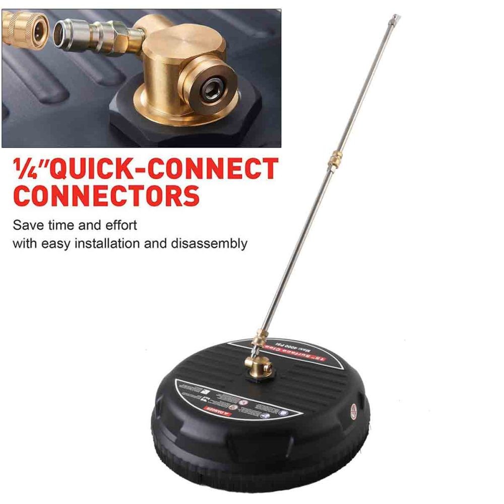 15″ Pressure Washer Surface Cleaner Scrubber with 2 Piece Extension 4000PSI