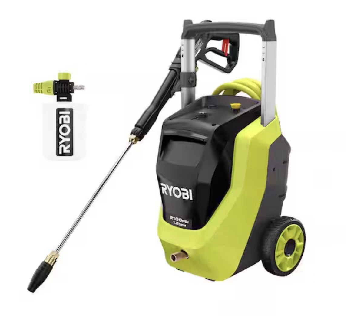 RYOBI 2100 PSI 1.2 GPM Cold Water Corded Electric Pressure Washer with Foamer