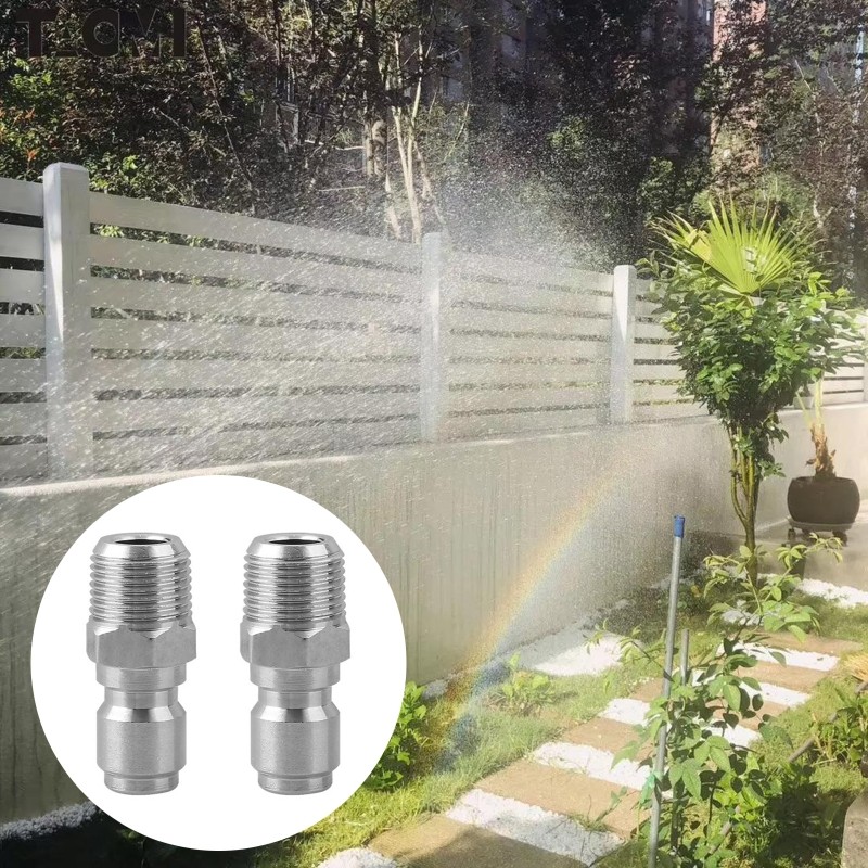2Pack NPT 3/8 Inch Pressure Washer Coupler Quick Connect Plug Male 3/8 Connector
