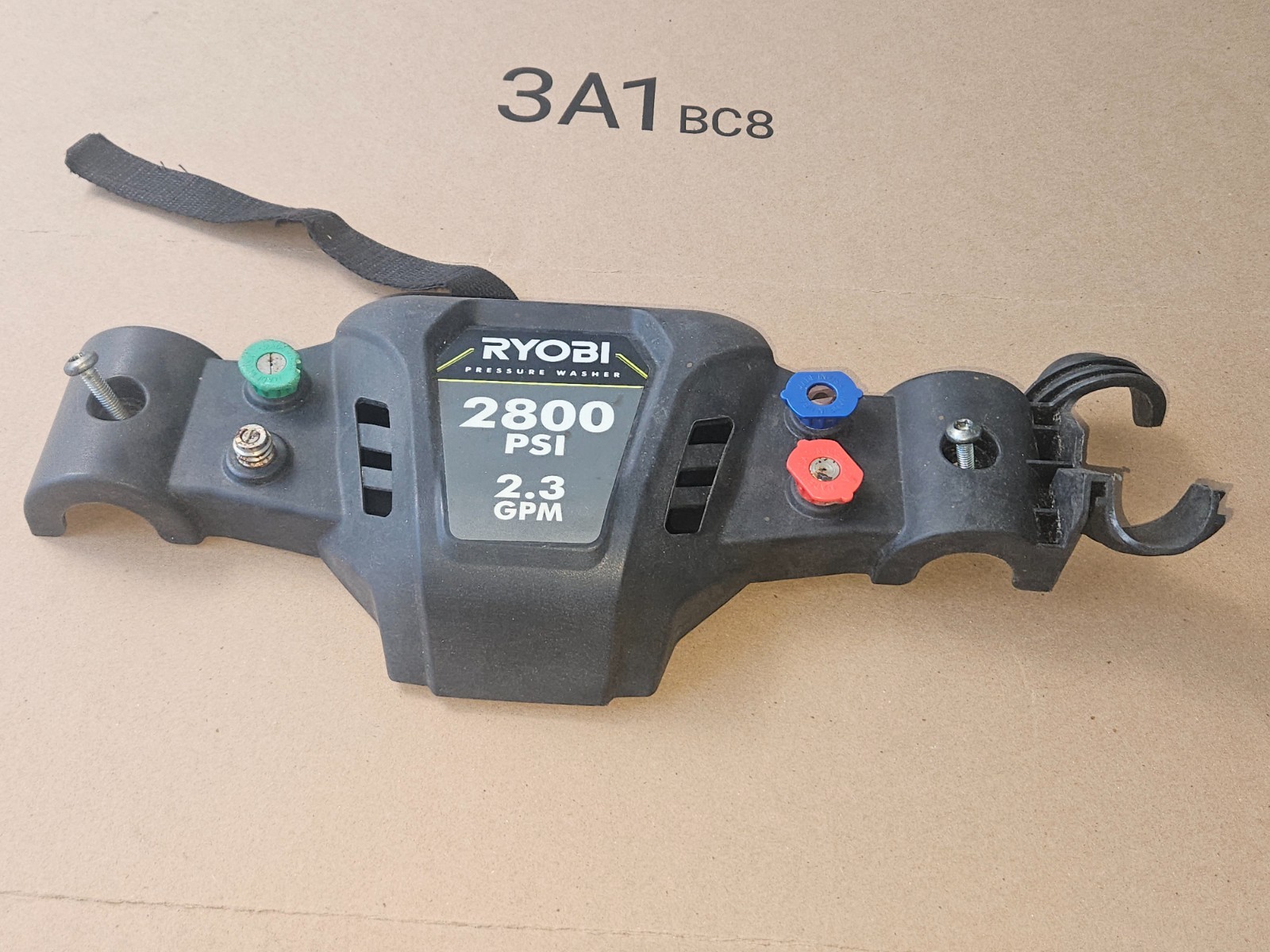 Ryobi Gas Pressure Washer Hose & Nozzle Holder Assy Dash 310673006 with Nozzles