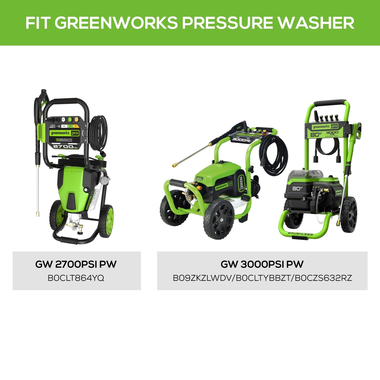 GreenWorks 5210902 15″ Extension Included Surface Cleaner, Green