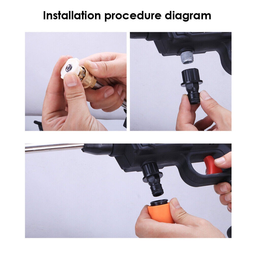 Portable Cordless Electric High Pressure Water Spray Gun Car Washer Cleaner Tool
