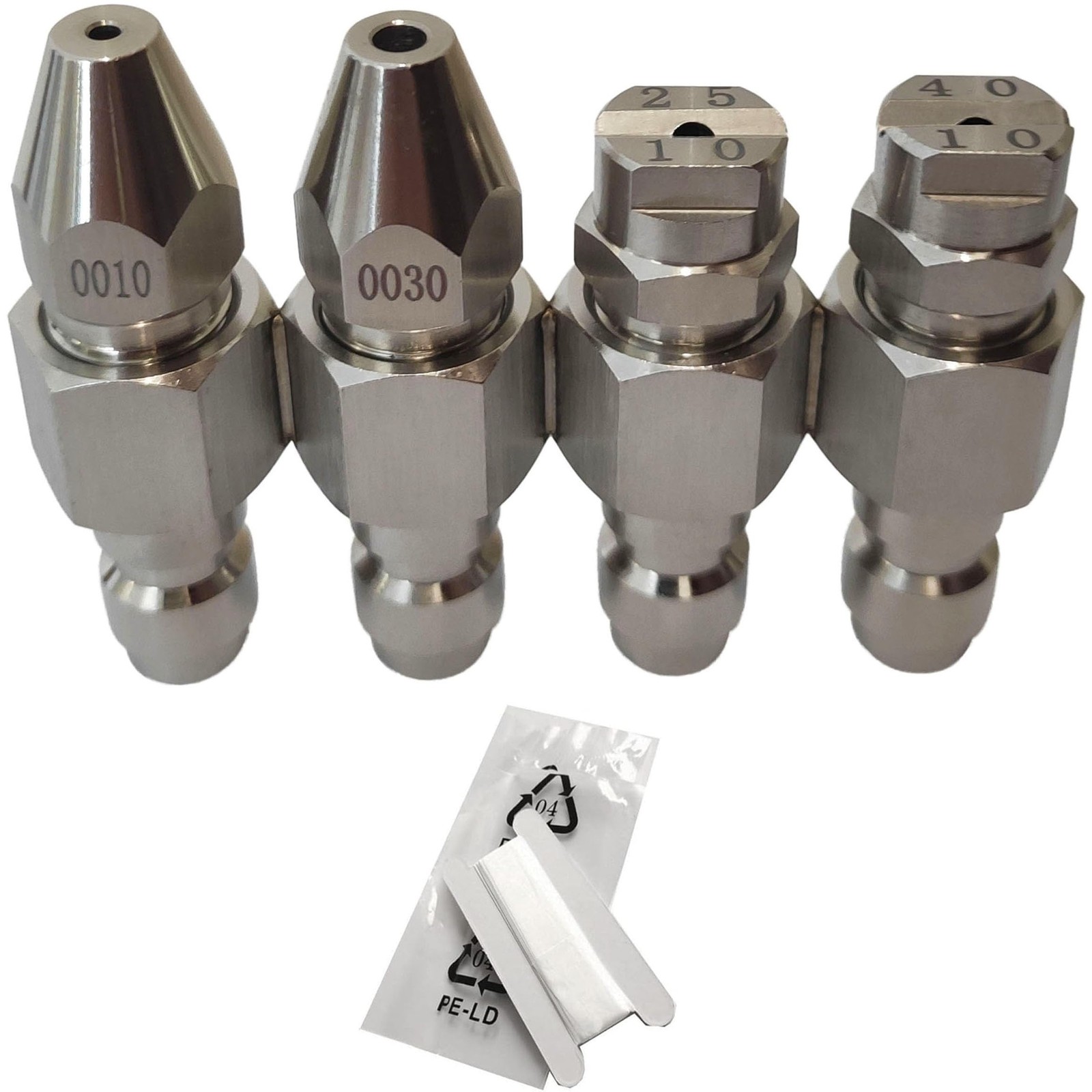 Pressure Washer Nozzle 4 GPM 1/4″ Quick Connect 0° 25° 40° – Soft Wash Cleaning