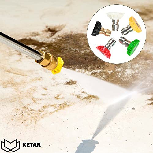 5Pack Pressure Washer Nozzle Tips Car Wash High Pressure Hose Turbo Nozzle Spray