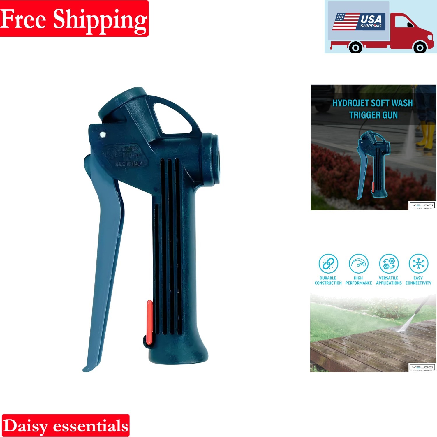 Veloci HydroJet Soft Wash System Trigger Gun 18 GPM 362 PSI Commercial Grade