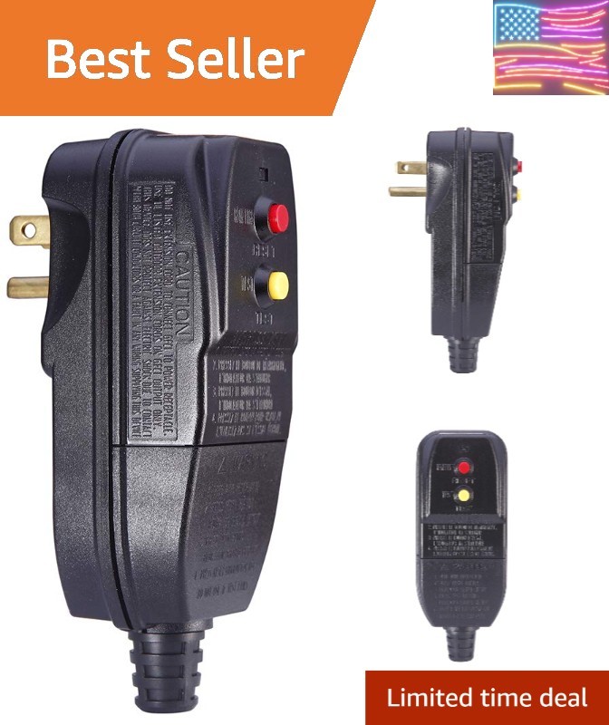 Replacement GFCI Plug for Pressure Washer Pool Pump, 15Amp 3-Prong .