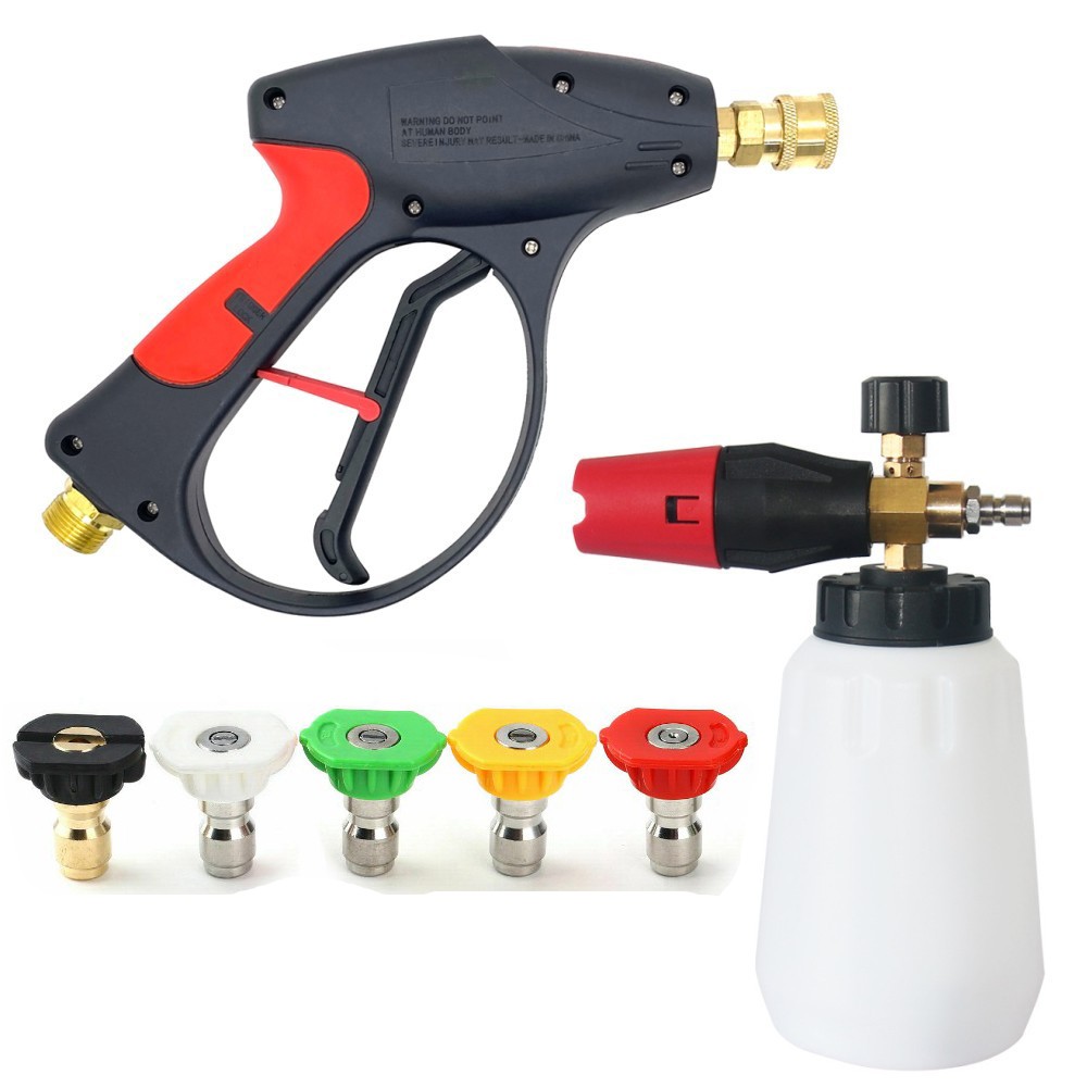 1/4″ Snow Foam Washer Gun Car Wash Soap Lance Cannon Spray Pressure Jet Bottle