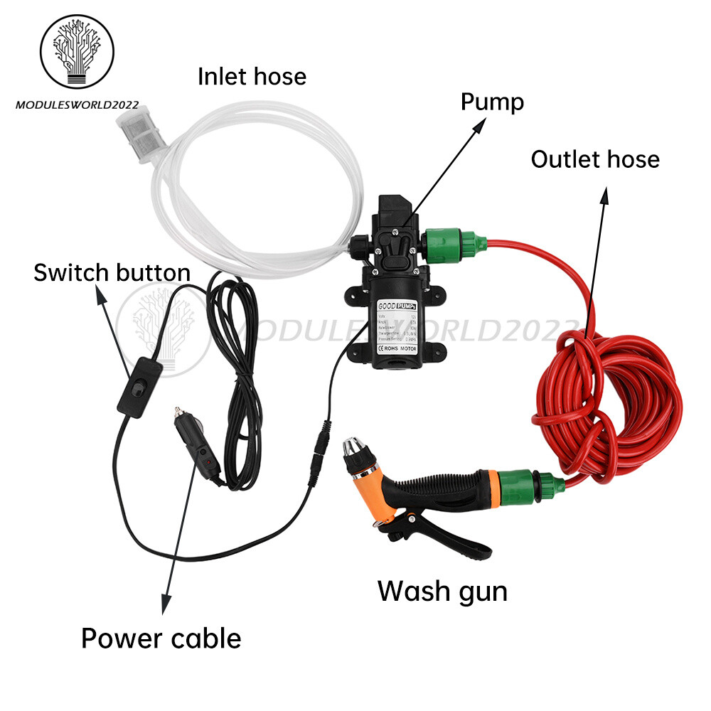 DC12V 80W High Pressure Self-Priming Car Portable Washer Water Pump Kit
