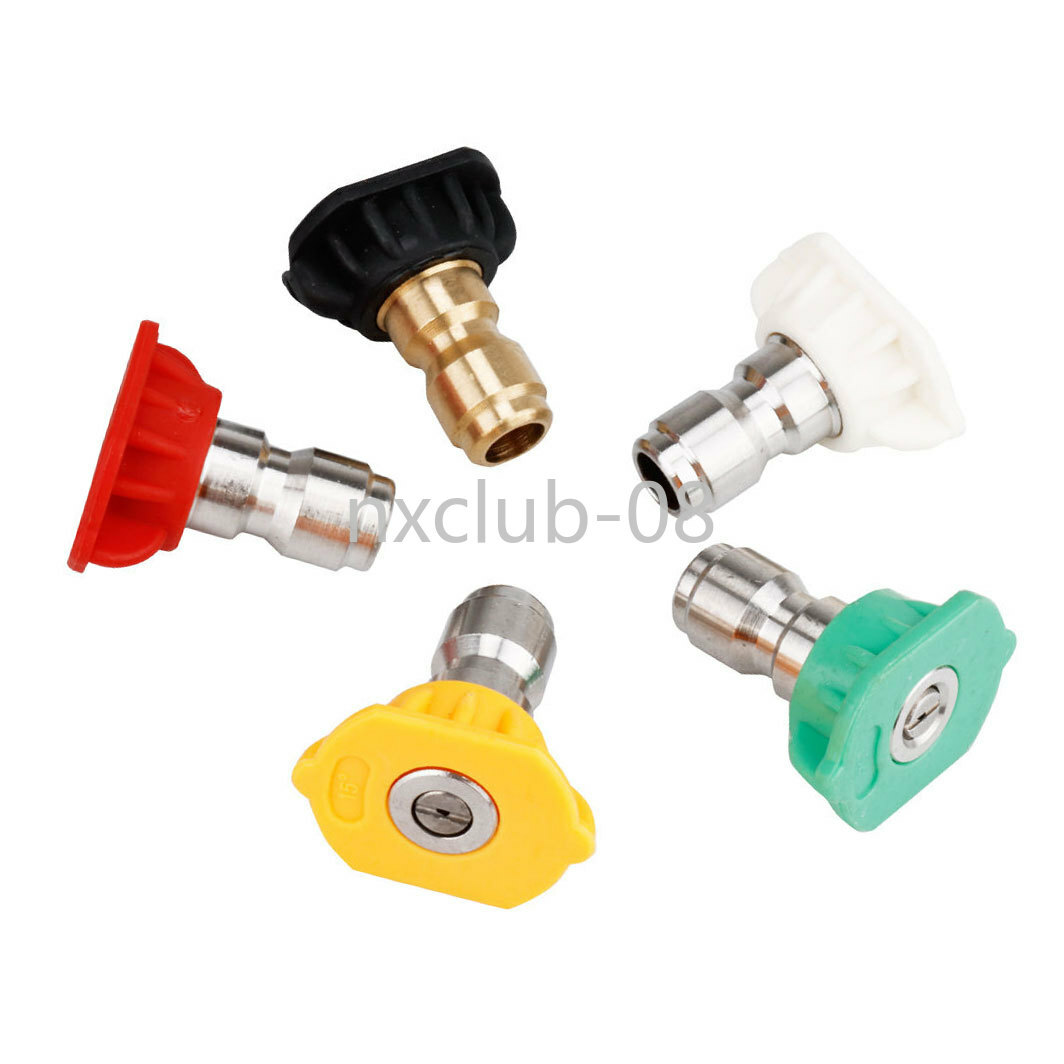 5 Pcs 1/4″ Pressure Washer Spray Tips Nozzle Quick Connect 4.0 GPM Car Wash new