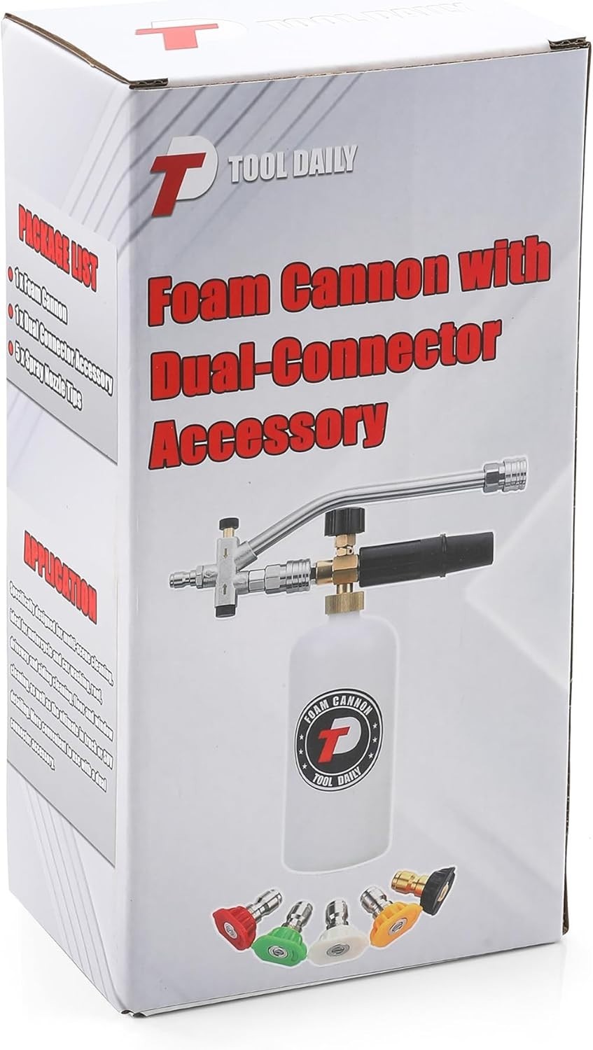 Efficient 1 Liter Foam Cannon with Dual Connector & 3000 PSI Pressure Capability