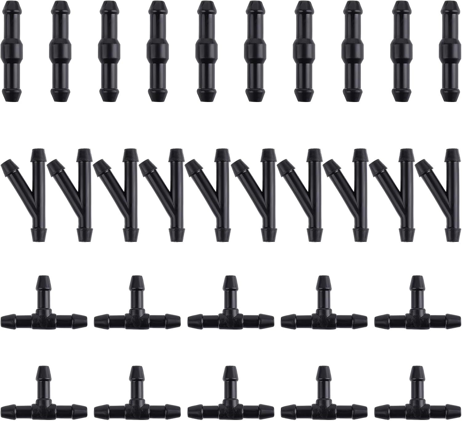 30 Pcs Windshield Wipers Hose Connectors, 2-Way + 3-Way I/T/Y 3 Type Windshield