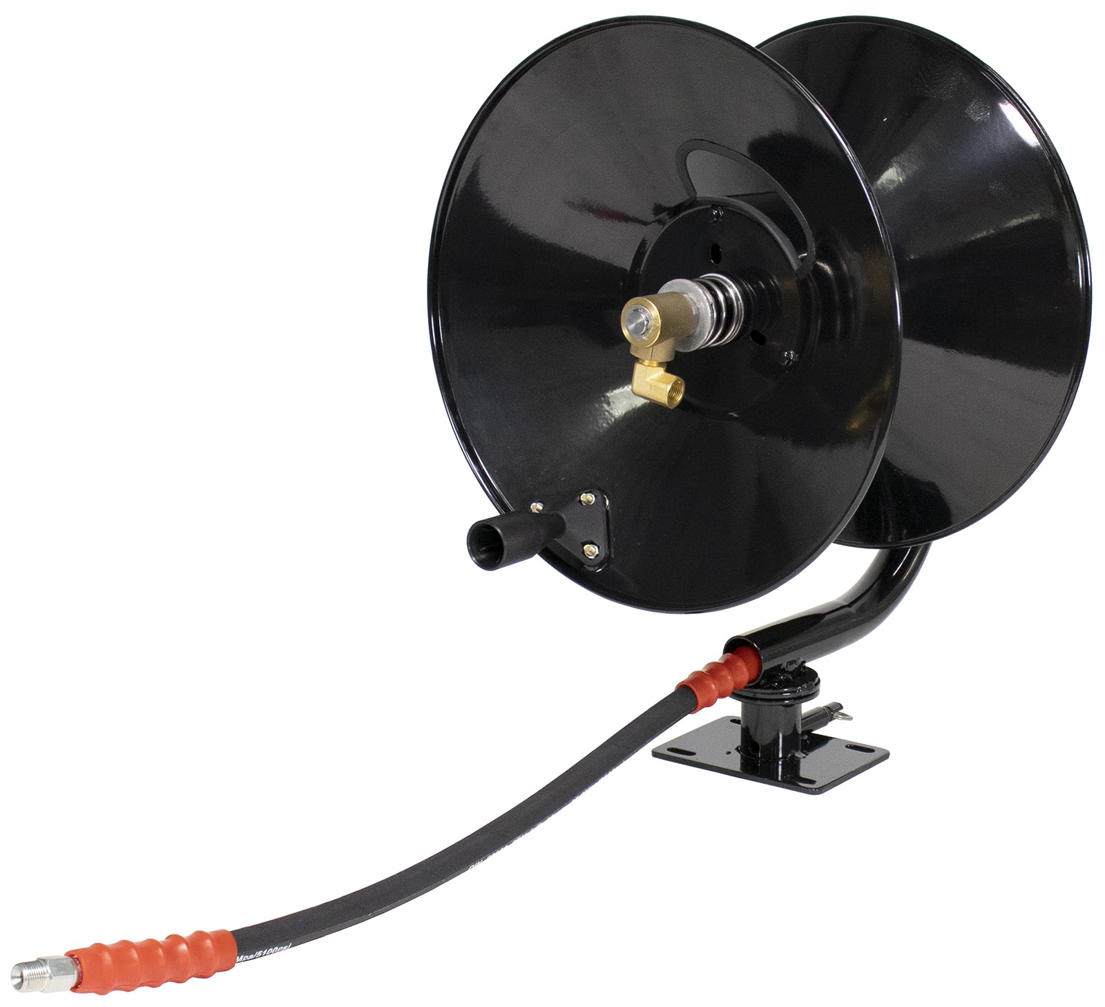 Erie Tools 5100 PSI 3/8″ x 100′ Pressure Washer Hose Reel with Swivel Base