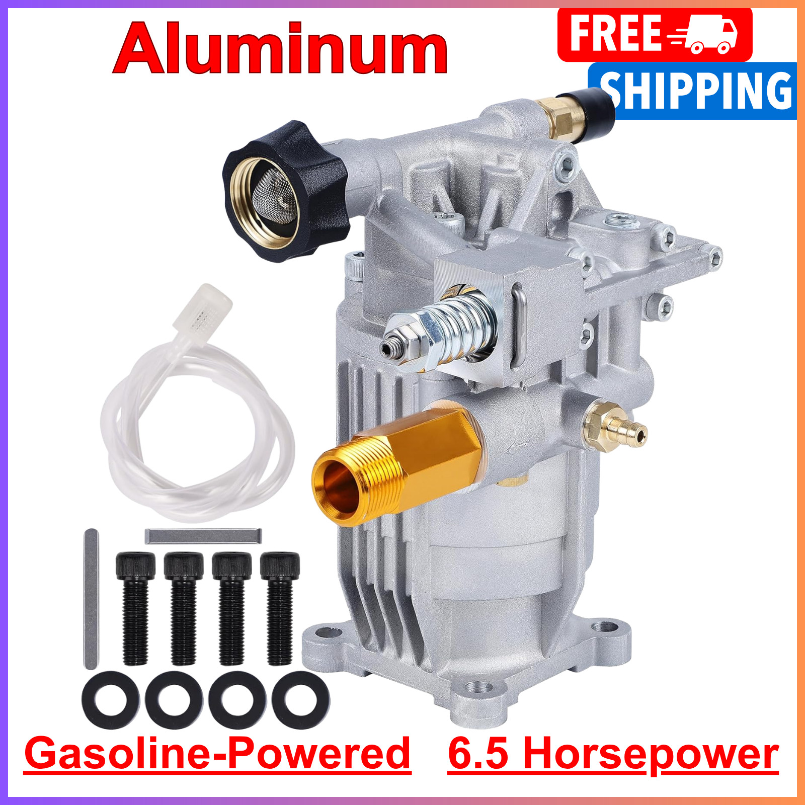Biswing Pressure Washer Pump, 3/4″ Shaft Horizontal Axial Plunger, 3400 PSI Max