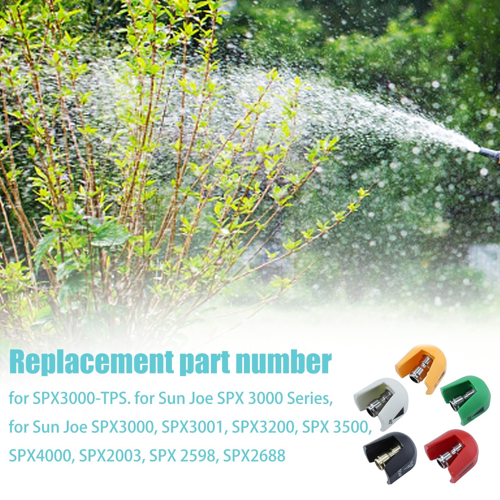 Quick Connect Spray Tips for Sun Joe SPX 3000 Series Pressure Washer Nozzle Set