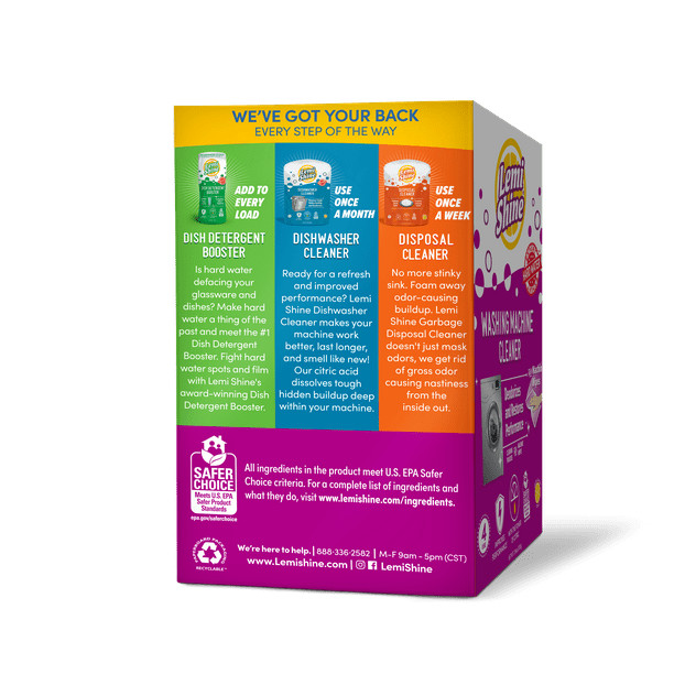 Lemi Shine Washing Machine Cleaner, Removes Build-up and Deodorizes, 4 ct.