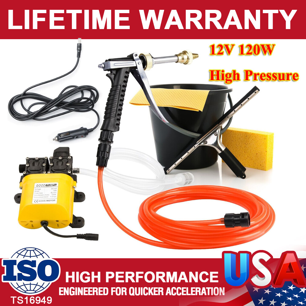 160PSI Portable Double Pump Car Washer Washing Machine Electric Cleaner 12V 120W