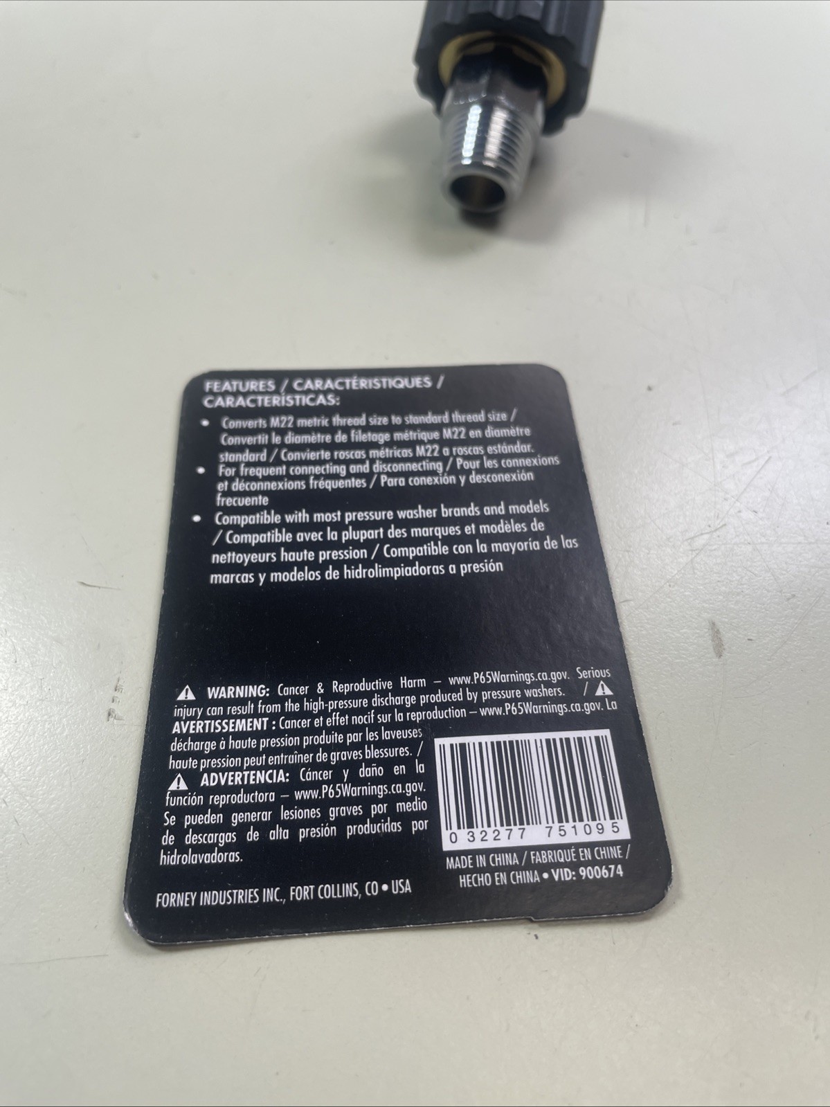 Forney 75109 5800 PSI Female x MNPT Screw Coupling M22 x 3/8 in. Connection