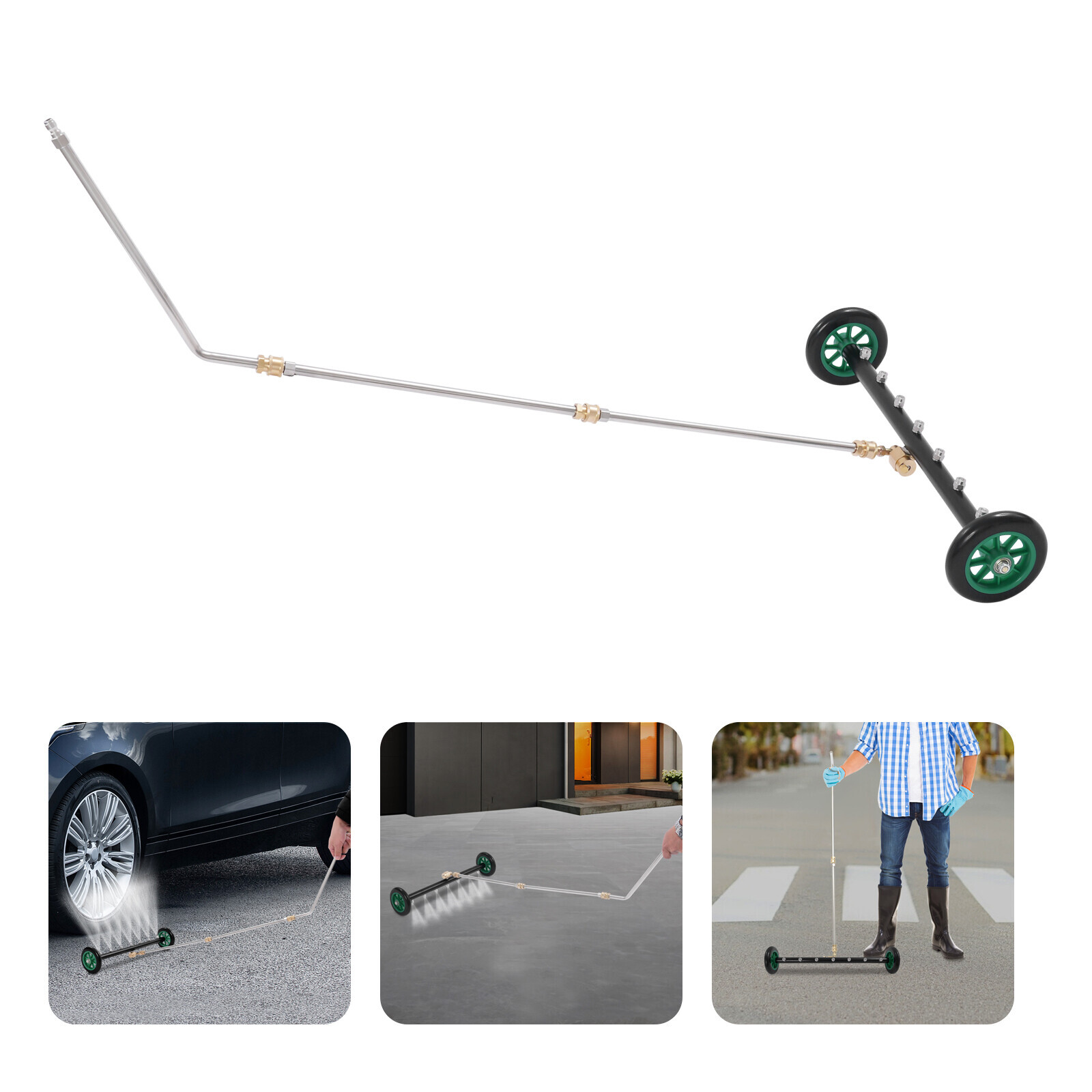 4000 PSI Under Car Pressure Washer Attachment with 7 Nozzles