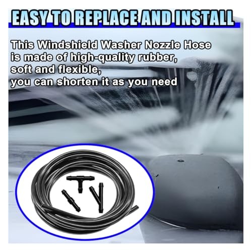 Universal Car Windshield Washer Hose Kit, 4M/13Ft Rubber Washer Fluid 31PCS