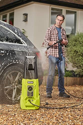 Ryobi RY120PWA, 1600W 120 bar pressure washer, lightweight and compact, with pe handle