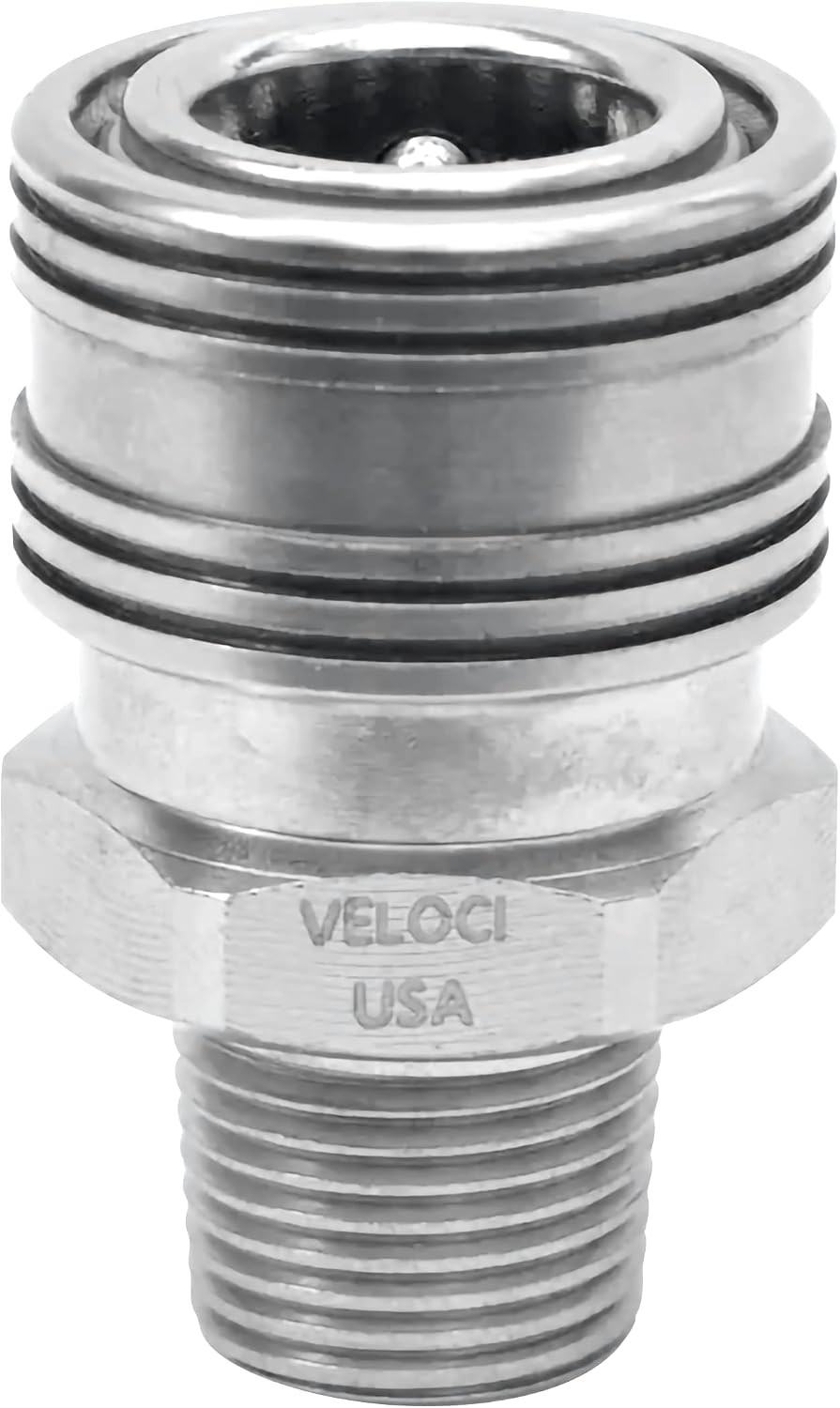 Veloci Prima 3/8″ Stainless Steel Male NPT Quick Coupler for Pressure Washer