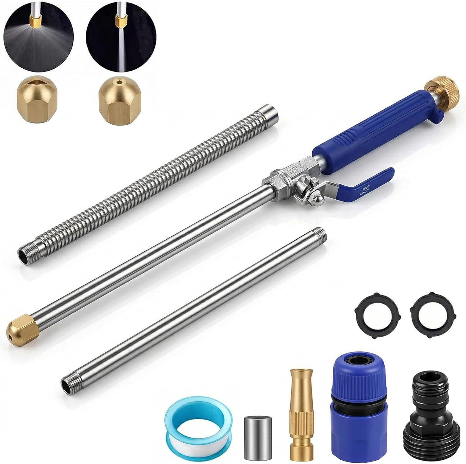 High Pressure Power Washer Wand, Watering Sprayer Cleaning Tool, Hydro Jet Water